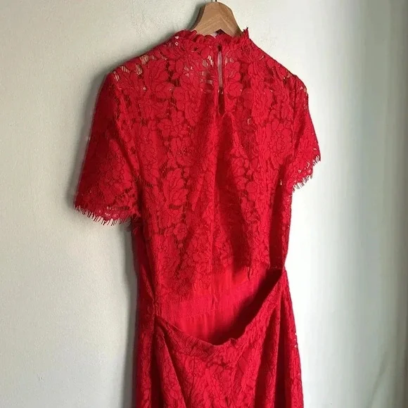 Diane von Furtenberg Alma lace dress size 6 Red. - Picture 8 of 8